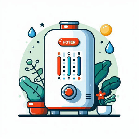 Water boiler. Flat design vector illustration. Isolated on white background.のイラスト素材