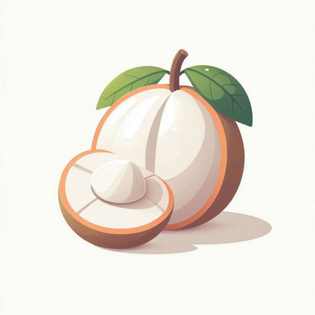 Illustration of a mangosteen isolated on a white background.のイラスト素材