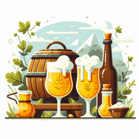 Flowerpot with succulents in the garden. Vector illustration.のイラスト素材