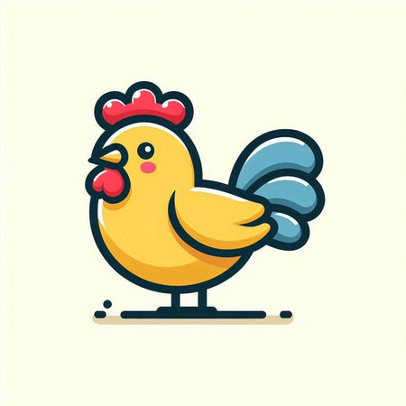 Cute rooster vector icon. Cute rooster cartoon illustration.のイラスト素材