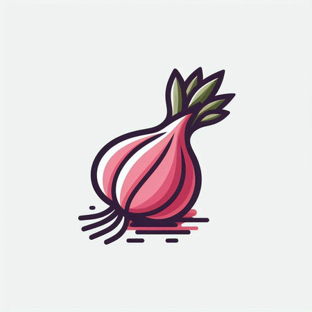Illustration Vector Graphic of Onion Logo. Perfect to use for Food Companyのイラスト素材