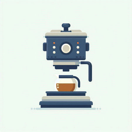 Coffee maker flat icon. Vector illustration of coffee maker.のイラスト素材