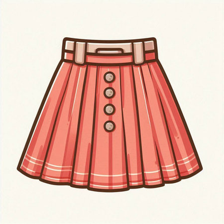 Vector illustration of a set of fashion items: skirt, bag, flower, heart.のイラスト素材