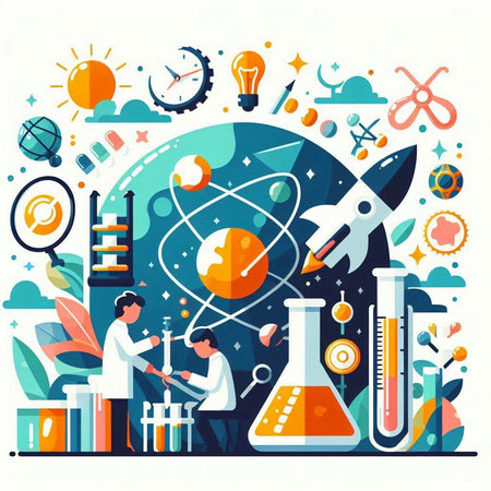 Science and education concept. Flat design vector illustration of science and education.のイラスト素材