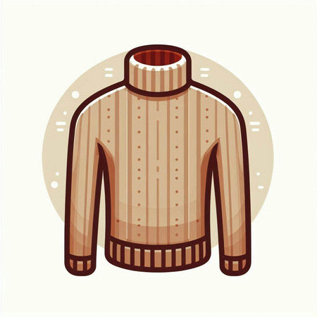 Warm knitted sweater. Vector illustration in a flat style.のイラスト素材
