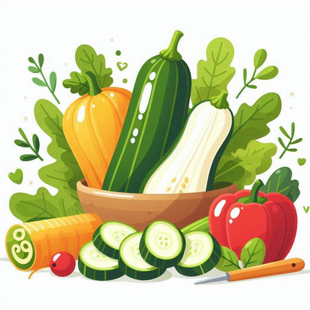 Vegetables. Vector illustration in cartoon style. Healthy food.のイラスト素材