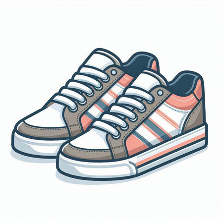 Sneakers icon isolated on white background. Vector Illustration.のイラスト素材