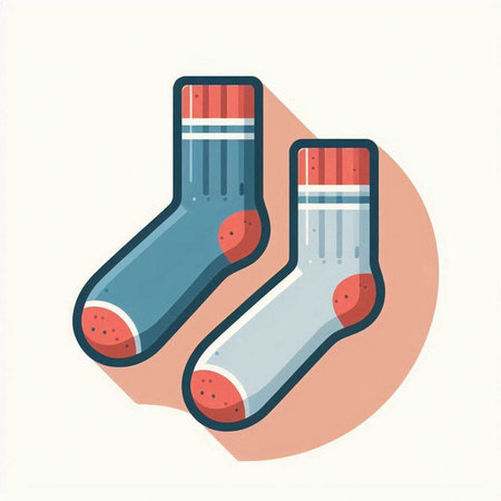 Socks flat icon, vector illustration. Flat design style with long shadowのイラスト素材