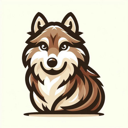 Siberian Husky dog. Vector illustration of a husky dog.のイラスト素材