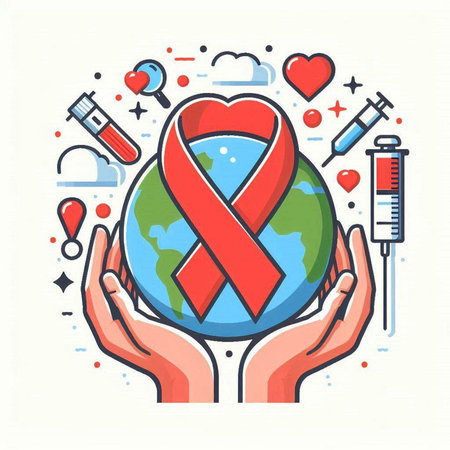 Vector illustration of World Aids Day. Concept of World Aids Day.のイラスト素材