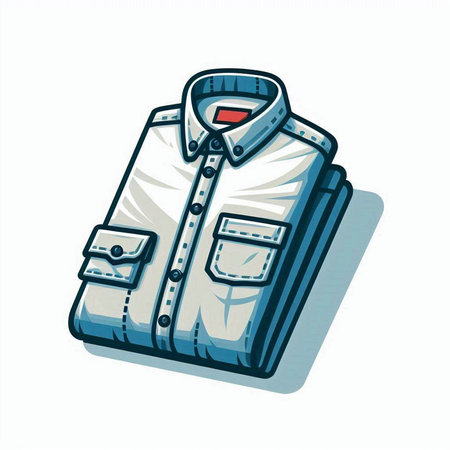 Illustration of a man's shirt isolated on a white background.のイラスト素材