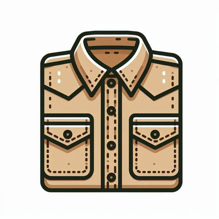 Vector illustration of a man's shirt, isolated on a white background.のイラスト素材