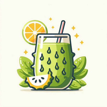 Fruit smoothie icon. Vector illustration of a glass of fresh juice.のイラスト素材