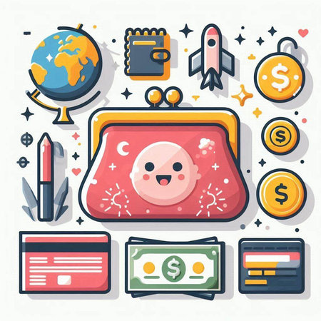 Flat design vector illustration concept of business and finance icons set.のイラスト素材