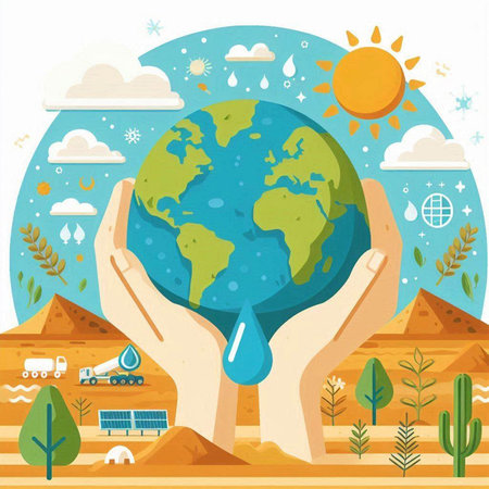 Save the planet concept. Save the world. Vector illustration in flat styleのイラスト素材