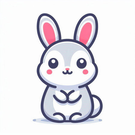 Cute cartoon rabbit. Vector illustration of a cute cartoon bunny.のイラスト素材