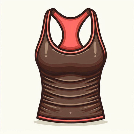 Illustration of a black tank top isolated on a white background.のイラスト素材