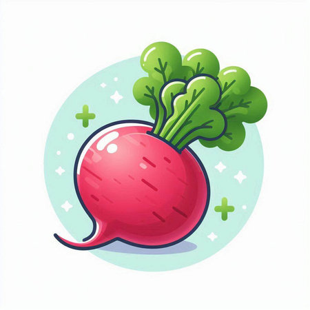 Radish icon isolated on white background. Vegetable vector illustration.のイラスト素材