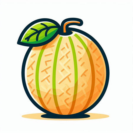 Melon icon. Cartoon illustration of melon vector icon for web designのイラスト素材