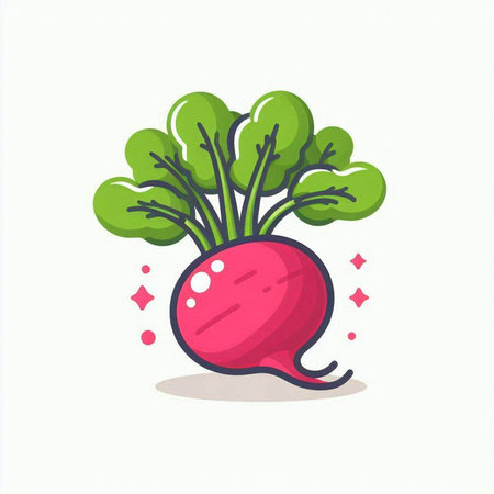 Radish icon. Vector illustration. Isolated on white background.のイラスト素材