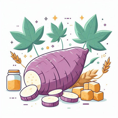 Sweet potato vector illustration. Sweet potato vector illustration. Sweet potato vector illustration.のイラスト素材