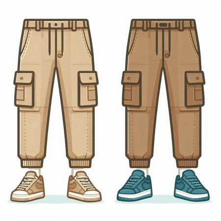 Jeans with pockets. Vector illustration isolated on a white background.のイラスト素材