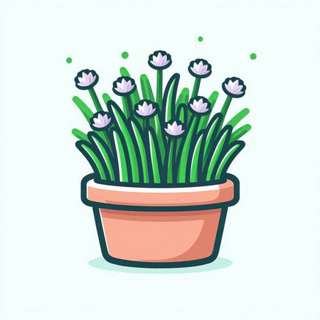 Flower pot with flowers. Vector illustration in doodle style.のイラスト素材