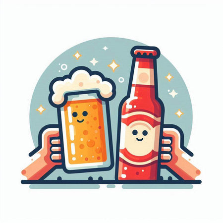 Beer vector illustration. Flat style design for web and mobile app.のイラスト素材