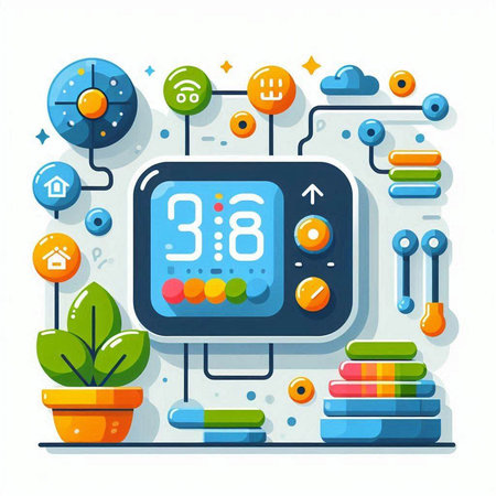 Flat design style modern vector illustration concept of smart home automation system.のイラスト素材