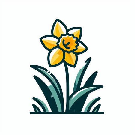 Narcissus flower logo vector design template. Narcissus icon.のイラスト素材
