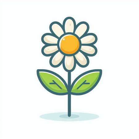 Daisy flower icon. Floral design element. Vector illustration.のイラスト素材