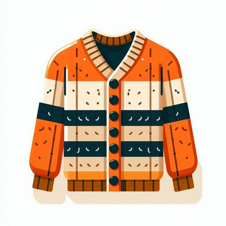 Vintage winter coat. Isolated on a white background. Vector illustration.のイラスト素材