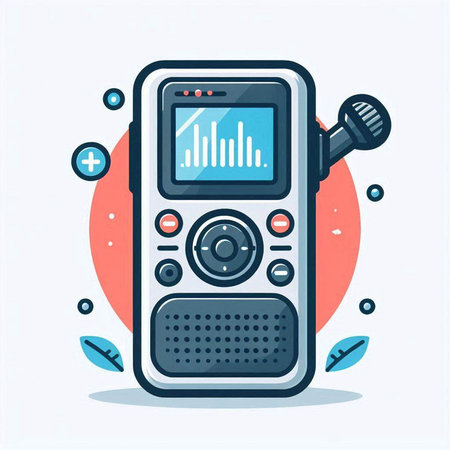 Vector illustration of radio player. Flat style design. Vector illustration.のイラスト素材