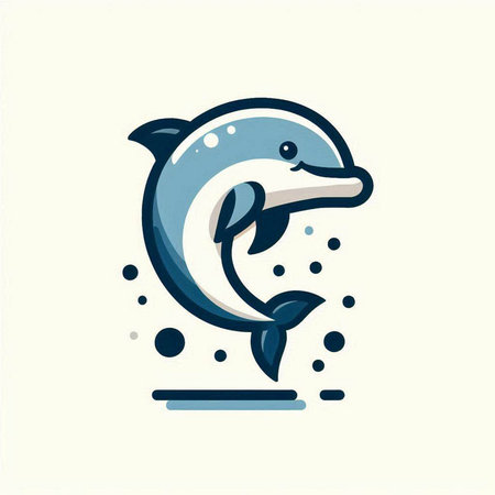 Dolphin logo design. Vector illustration of a dolphin logo design.のイラスト素材