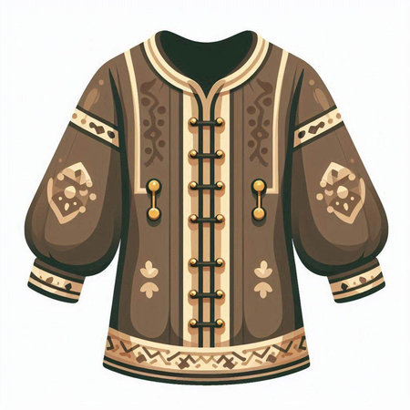 Vector illustration of a brown coat with a pattern on a white backgroundのイラスト素材