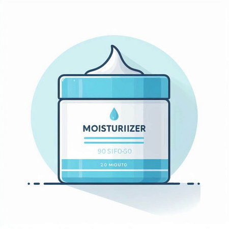 Mint moisturizer cream in a jar. Vector illustration, flat designのイラスト素材