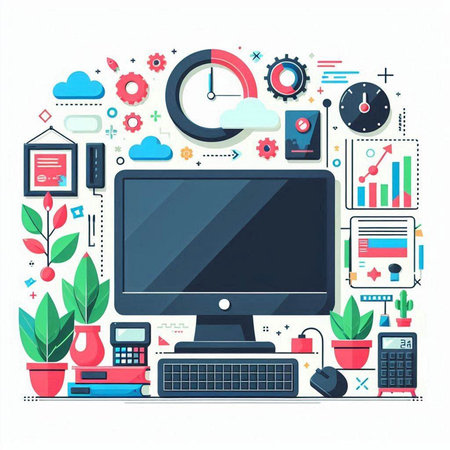 Flat design modern vector illustration concept of business, finance, officeeting, planning and strategy.のイラスト素材