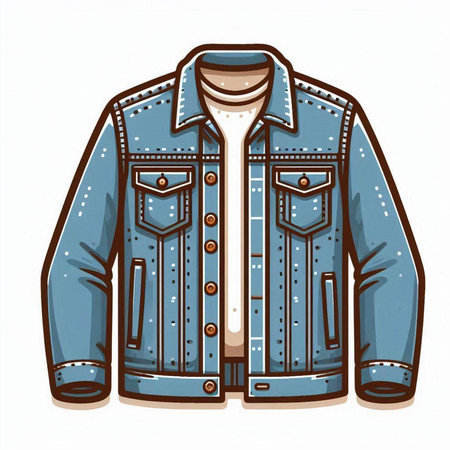 Denim jacket isolated on white background. Vector illustration. Eps 10.のイラスト素材