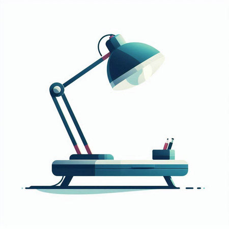Illustration of a desk lamp on a white background. Vector illustrationのイラスト素材
