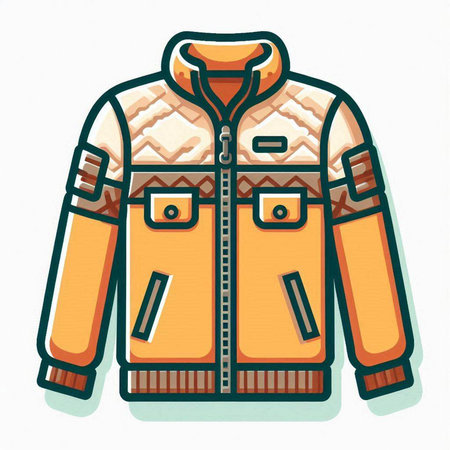 Winter jacket isolated on white background. Vector illustration. Eps 10.のイラスト素材
