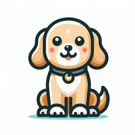 Cute cartoon dog. Vector illustration isolated on a white background.のイラスト素材
