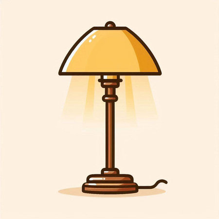 Illustration of a lamp on a beige background. Vector illustrationのイラスト素材