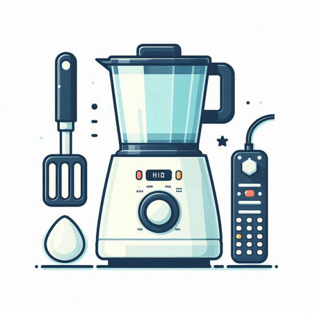 Vector illustration of a blender in flat design style. Kitchen appliances.のイラスト素材