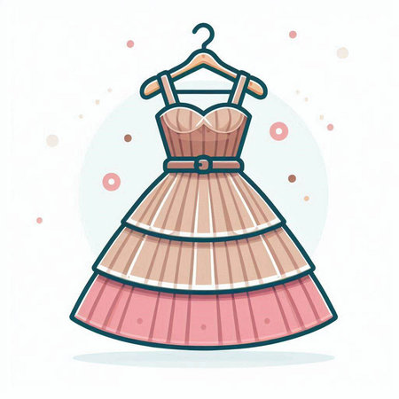 Wedding dress icon. Vector illustration in flat design style.のイラスト素材