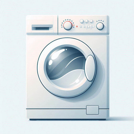 Washing machine on a light background. Vector illustration. Eps 10のイラスト素材