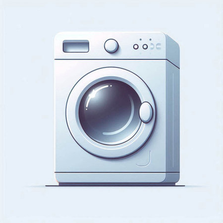 Washing machine on a white background. Vector illustration. Eps 10のイラスト素材
