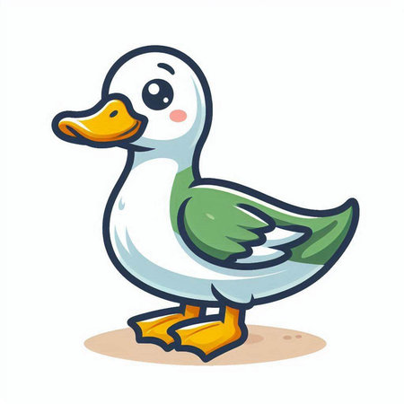 Duck on a white background, vector illustration, eps 10のイラスト素材