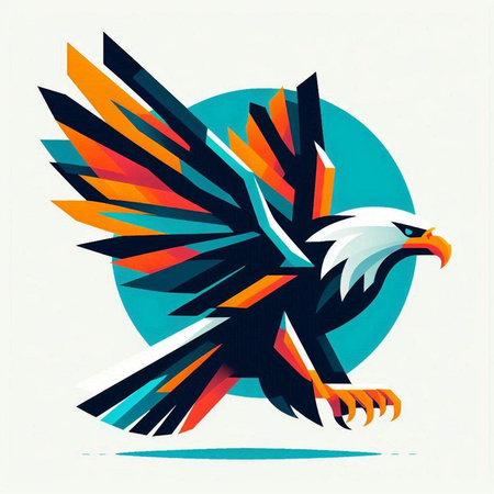 Eagle head in abstract style. Vector illustration for your design.のイラスト素材