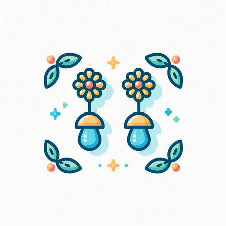 Illustration of light bulbs with flowers and leaves in flat style.のイラスト素材