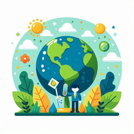 Earth day vector illustration. Earth day vector illustration. Earth day concept. Earth day vector illustration.のイラスト素材